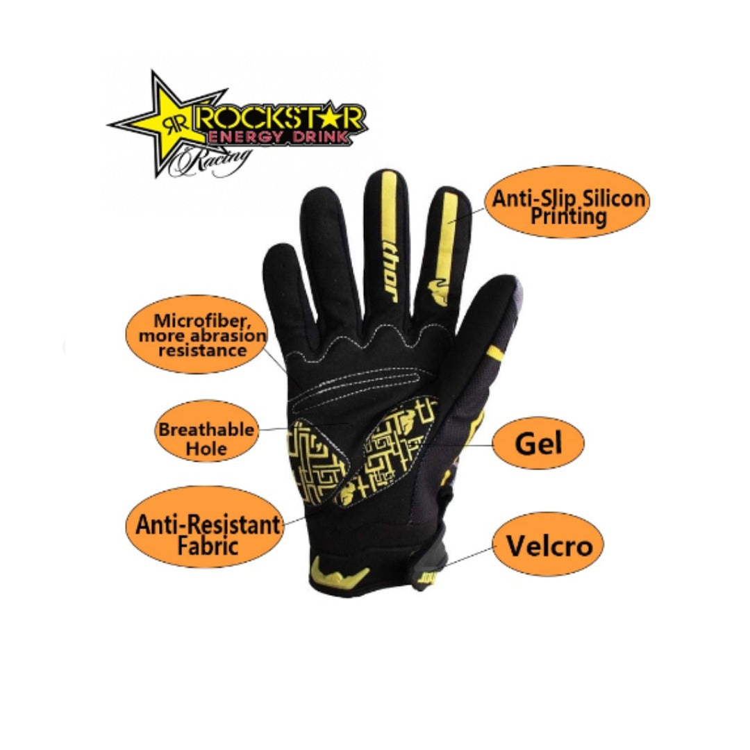 Guantes Rockstar Thor Negro/Amarillo