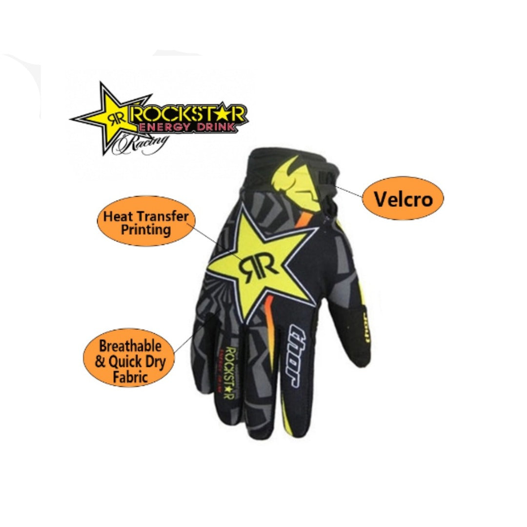 Guantes Rockstar Thor Negro/Amarillo