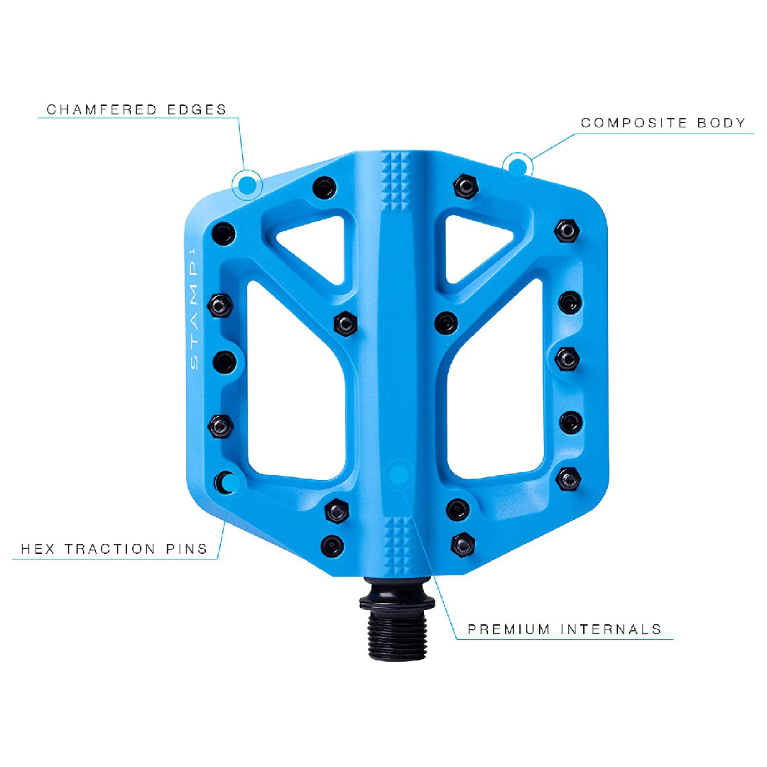 Pedales CrankBrothers Stamp 1 Grande Azul